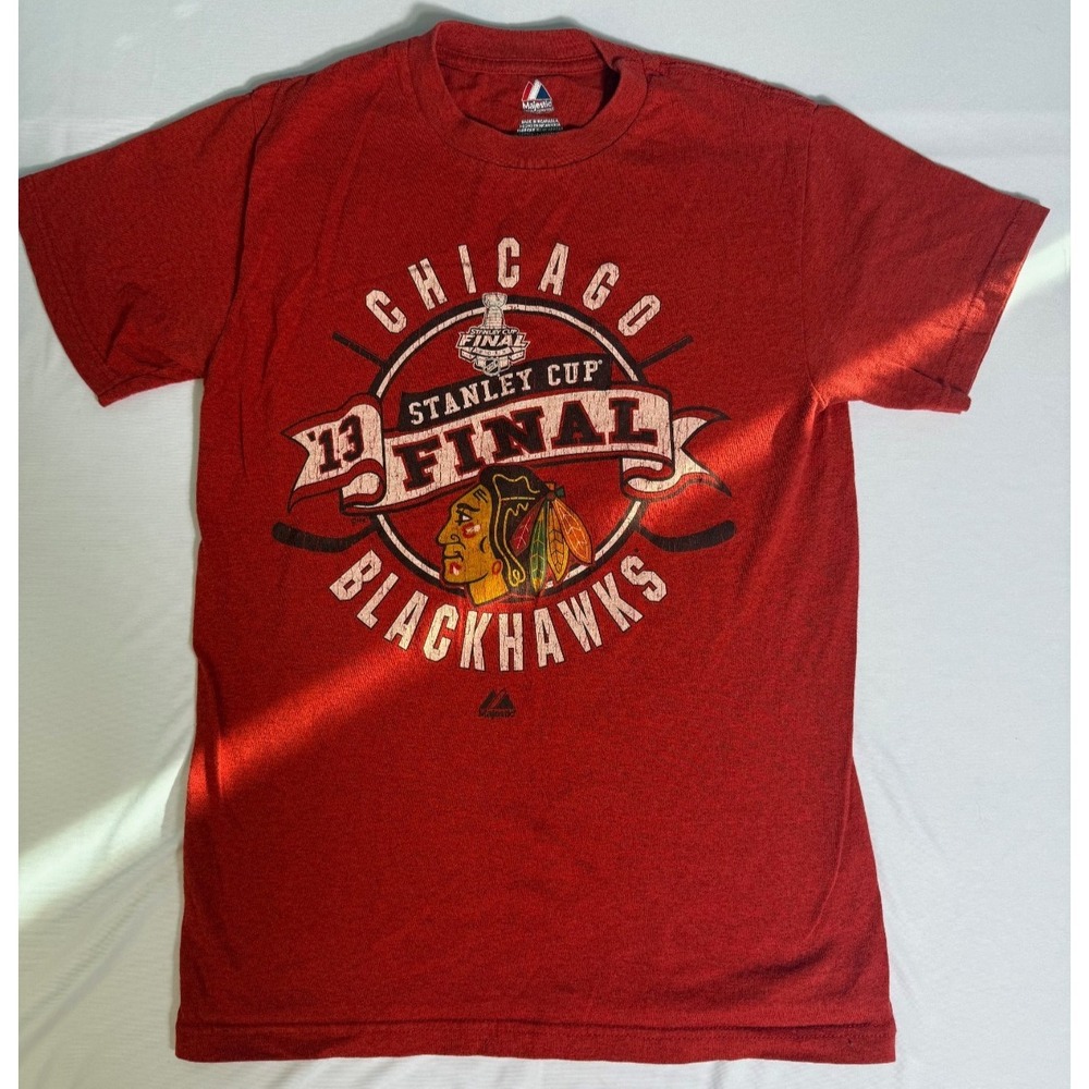 Majestic Chicago Blackhawks 2013 Stanley Cup Finals T Shirt Adult Small